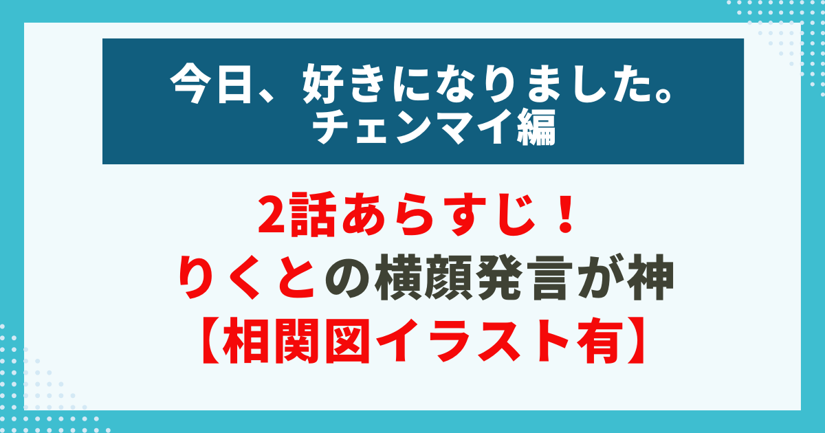 2話あらすじ！りくとの横顔発言【相関図イラスト有】