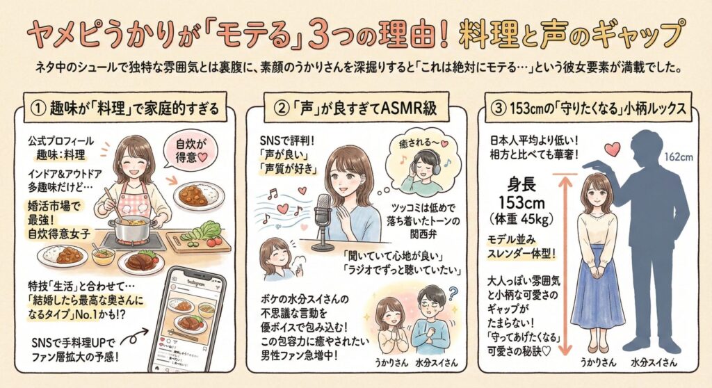 ヤメピうかりの3つのモテ要素